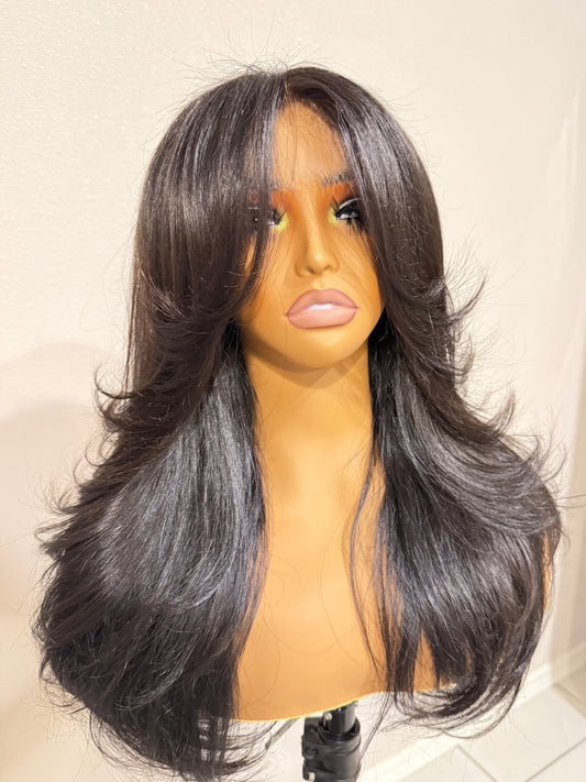 Blow-dried with a round brush only. No flat iron. No curling iron. Just raw Indian temple hair showing its natural body, bounce, and effortless movement 